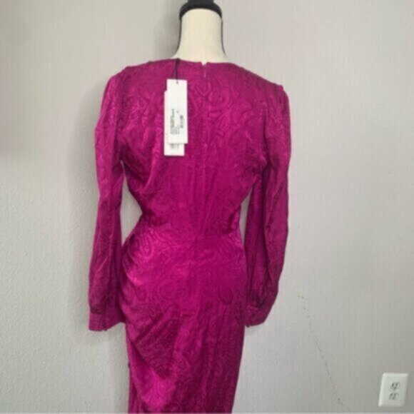 NWT Veronica Beard Weiss Side Ruffle Long Sleeve Silk Blend Dress - Picture 14 of 15